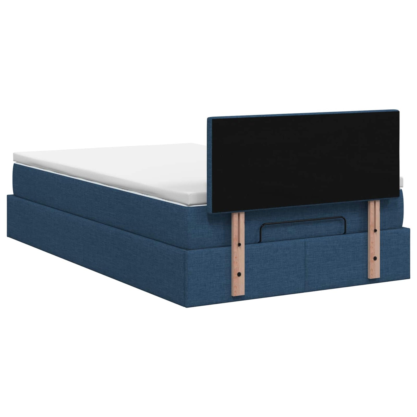 Letto Ottomano con Materasso e LED Blu 120 x 200 cm Tessuto
