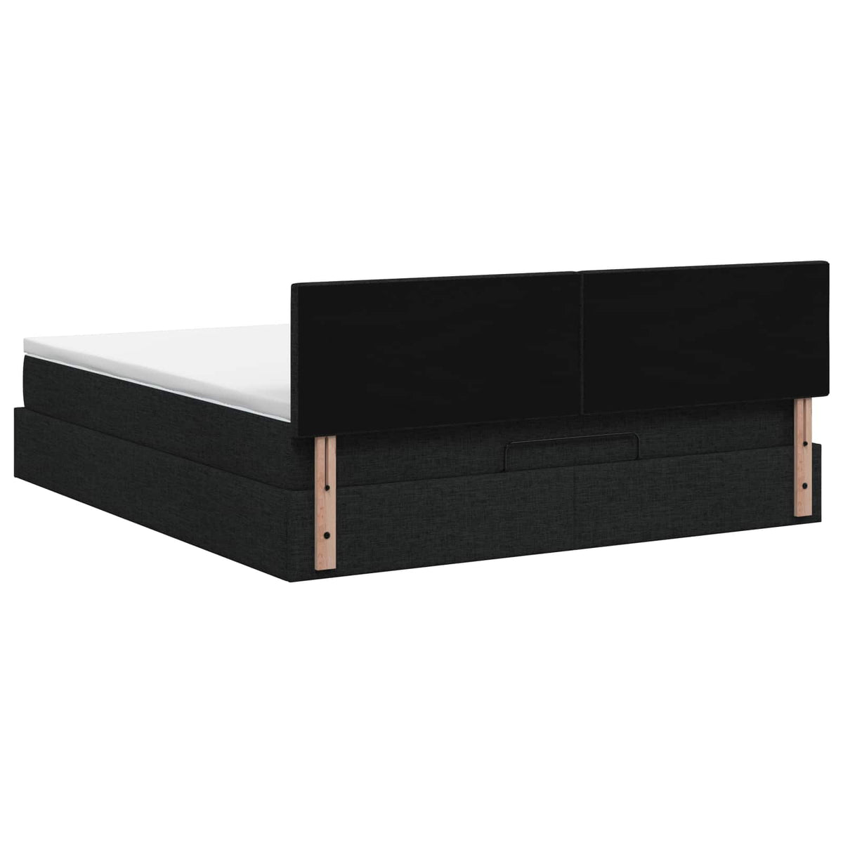 Letto Ottomano con Materasso e LED Nero 180 x 200 cm Tessuto | homemem39