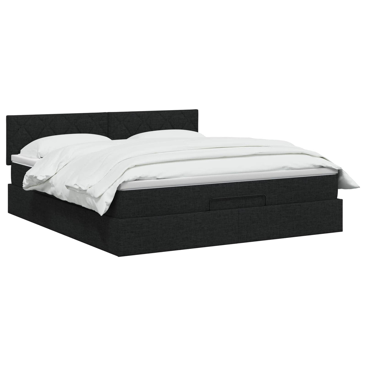 Letto Ottomano con Materasso e LED Nero 180 x 200 cm Tessuto | homemem39