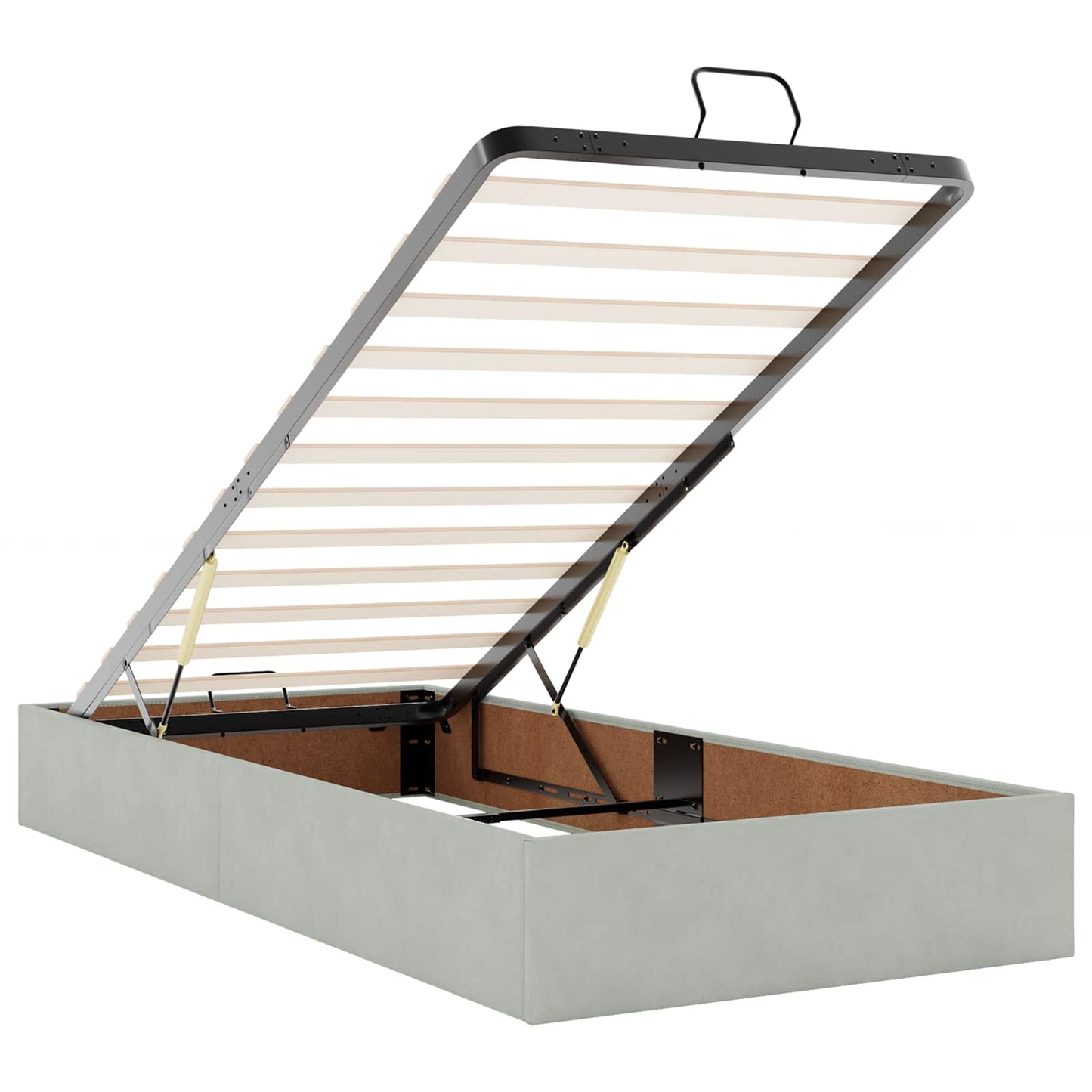 Letto Ottomano con Materasso e LED Grigio Chiaro 100 x 200 cm