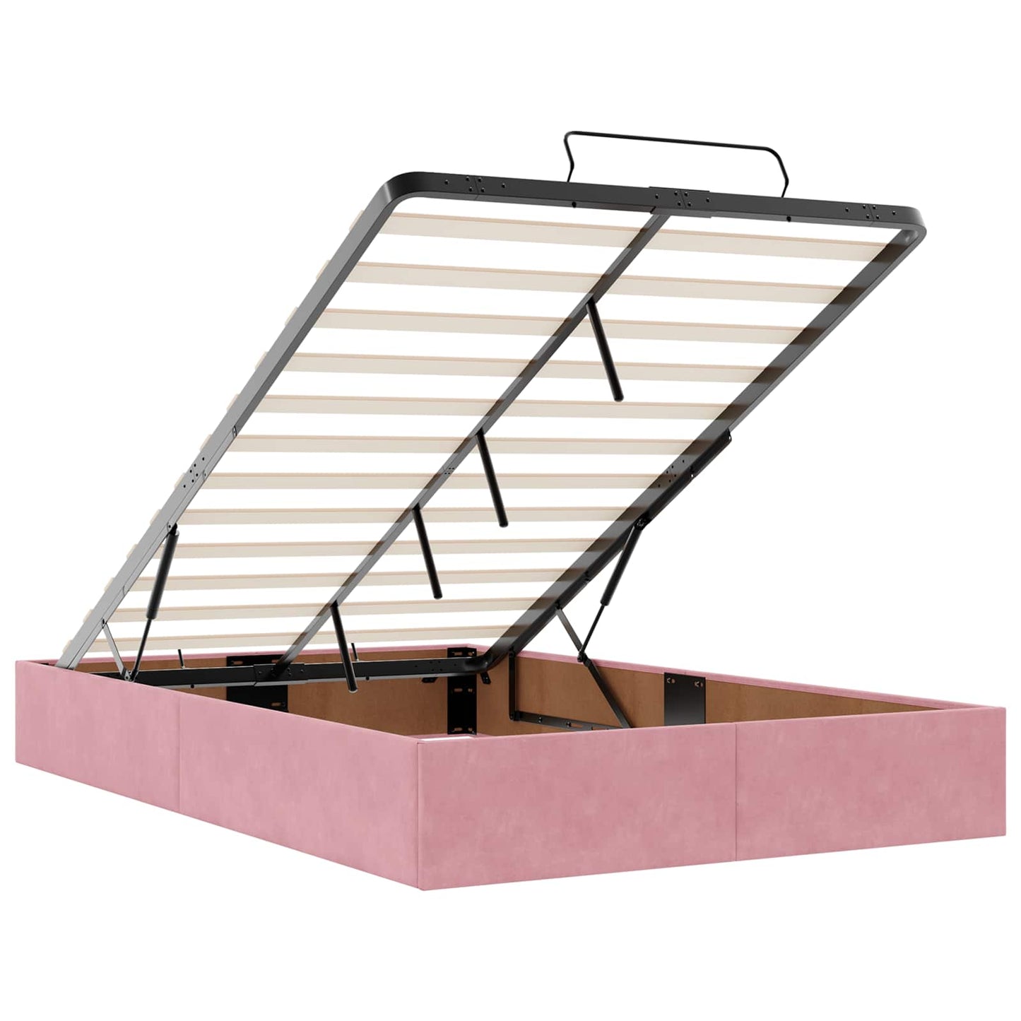 Letto Ottomano con Materasso e LED Rosa 120 x 200 cm Velluto | homemem39