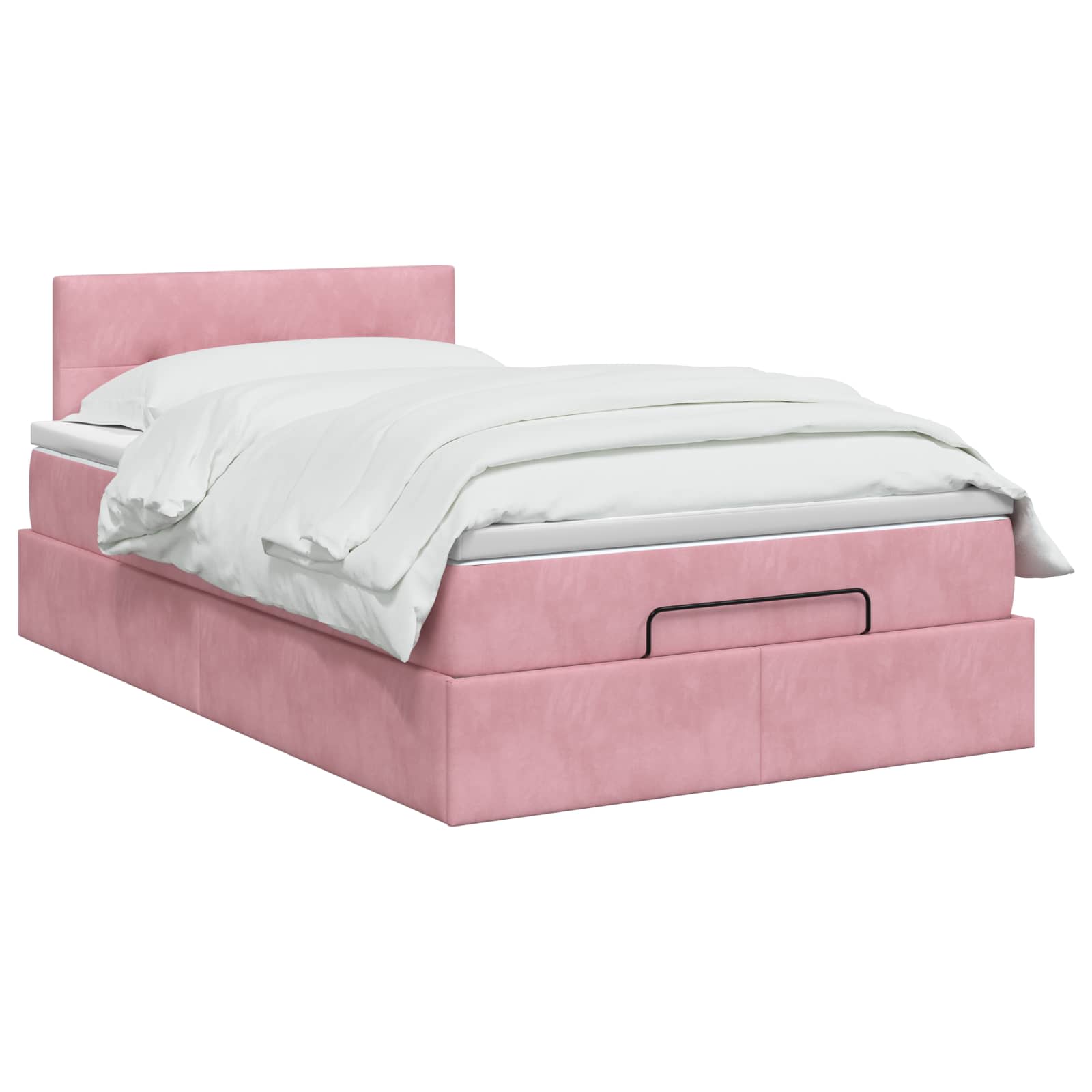 Letto Ottomano con Materasso e LED Rosa 120 x 200 cm Velluto | homemem39