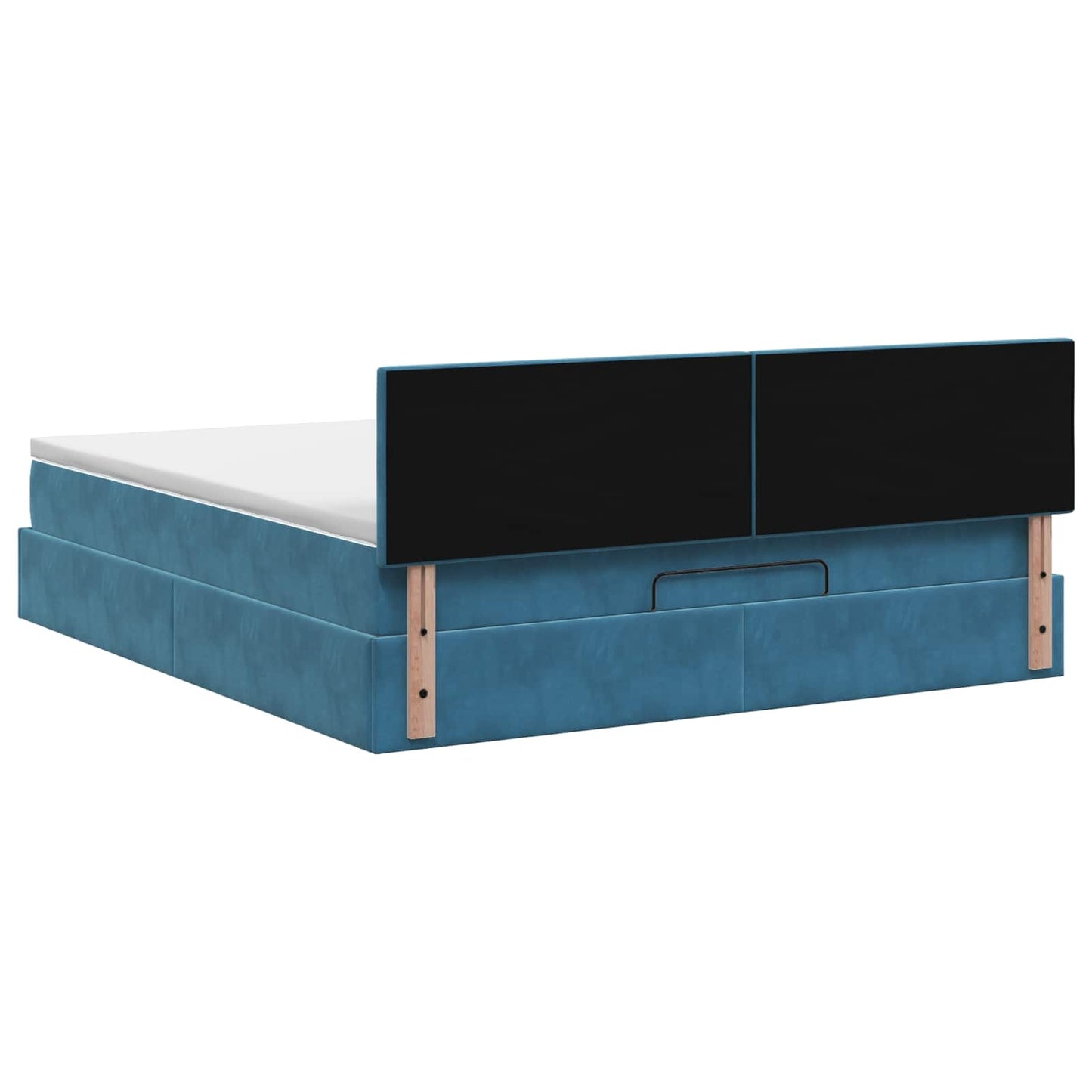 Letto Ottomano con Materasso e LED Blu scuro 160 x 200 cm