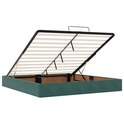 Letto Ottomano con Materasso e LED Verde Scuro 180 x 200 cm | homemem39