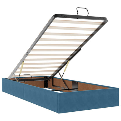 Letto Ottomano con Materasso e LED Blu scuro 100 x 200 cm | homemem39