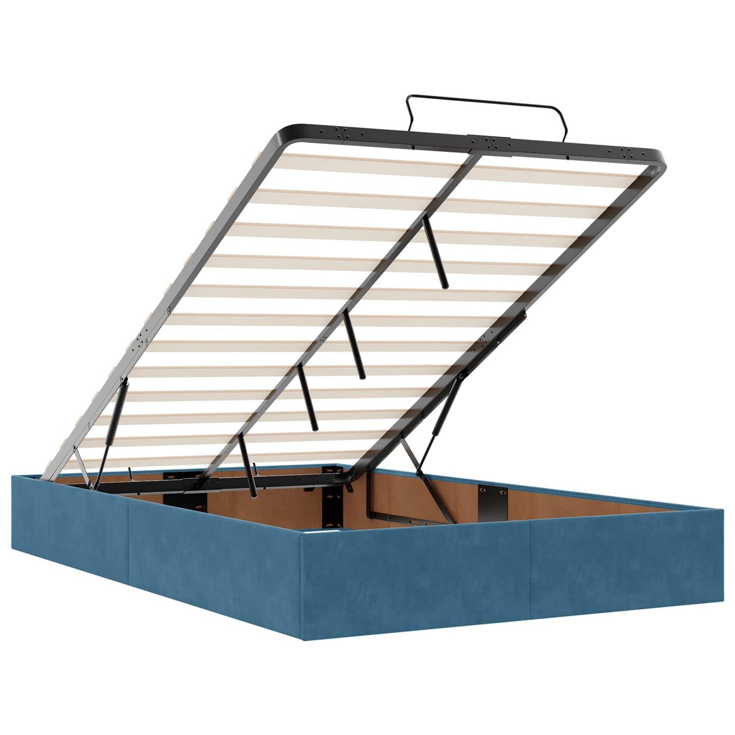Letto Ottomano con Materasso e LED Blu scuro 120 x 190 cm