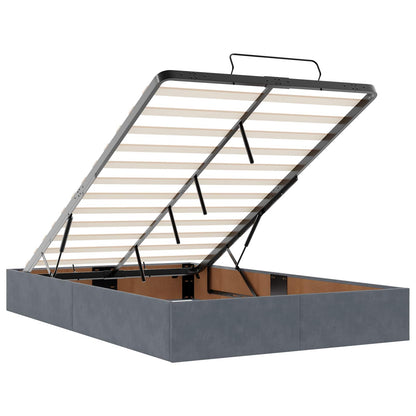 Letto Ottomano con Materasso e LED Grigio Scuro 120 x 200 cm | homemem39