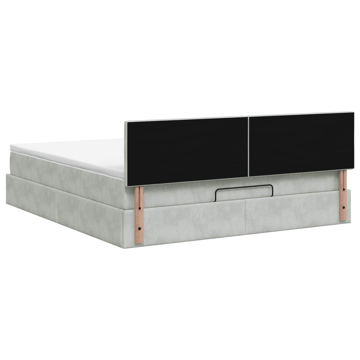 Letto Ottomano con Materasso e LED Grigio Chiaro 180 x 200 cm | homemem39