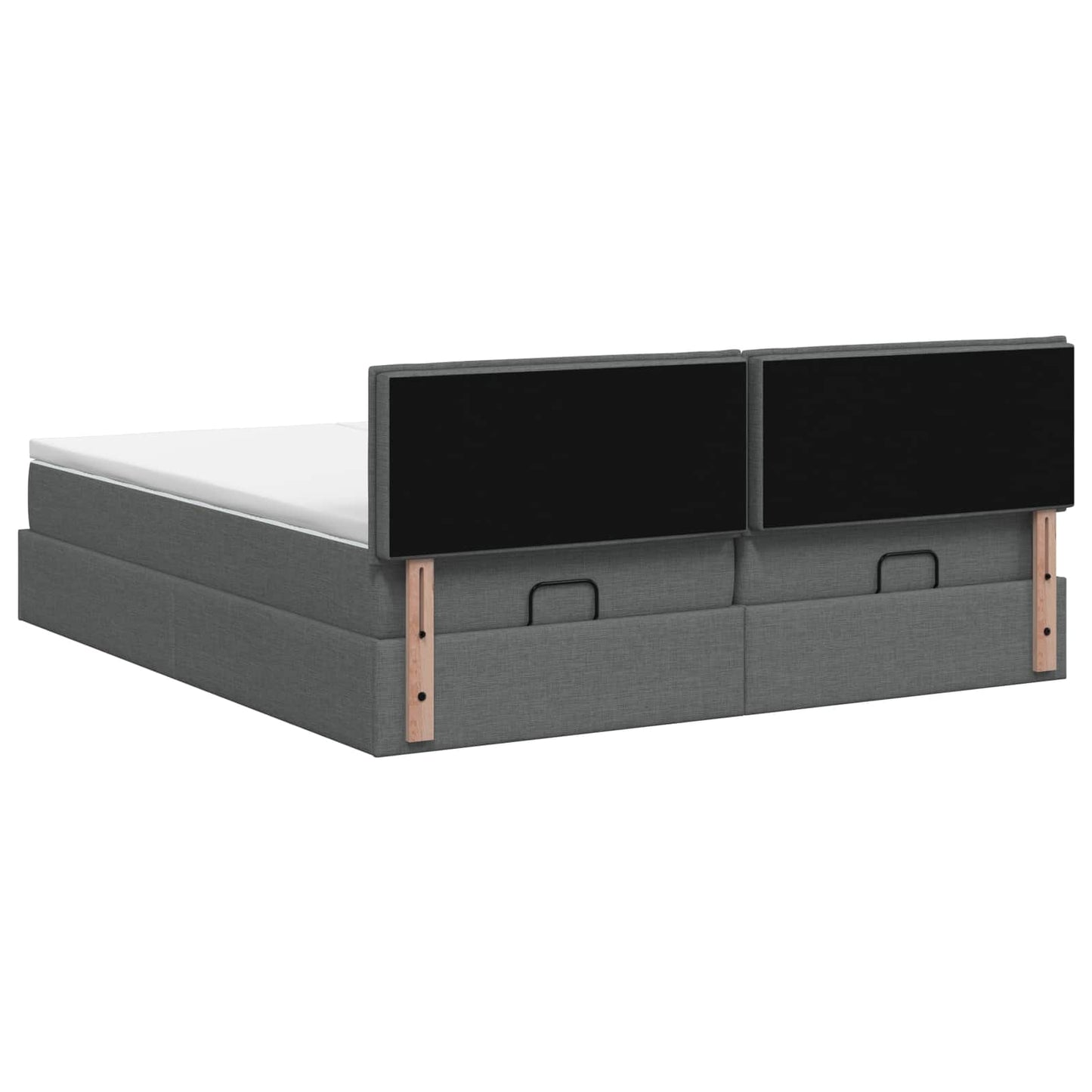 Letto Ottomano con Materasso e LED Grigio Scuro 200 x 200 cm | homemem39