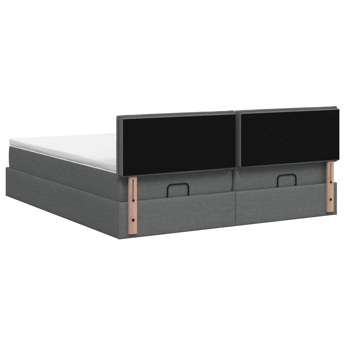 Letto Ottomano con Materasso e LED Grigio Scuro 200 x 200 cm - homemem39