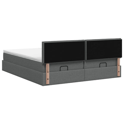 Letto Ottomano con Materasso e LED Grigio Scuro 200 x 200 cm - homemem39