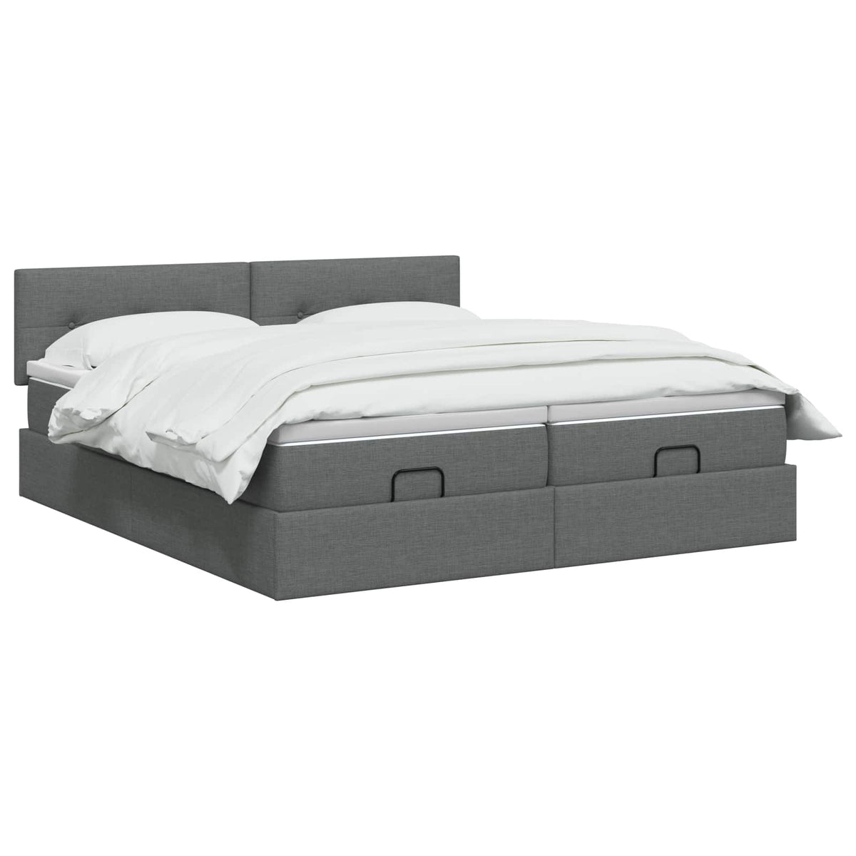 Letto Ottomano con Materasso e LED Grigio Scuro 160 x 200 cm | homemem39