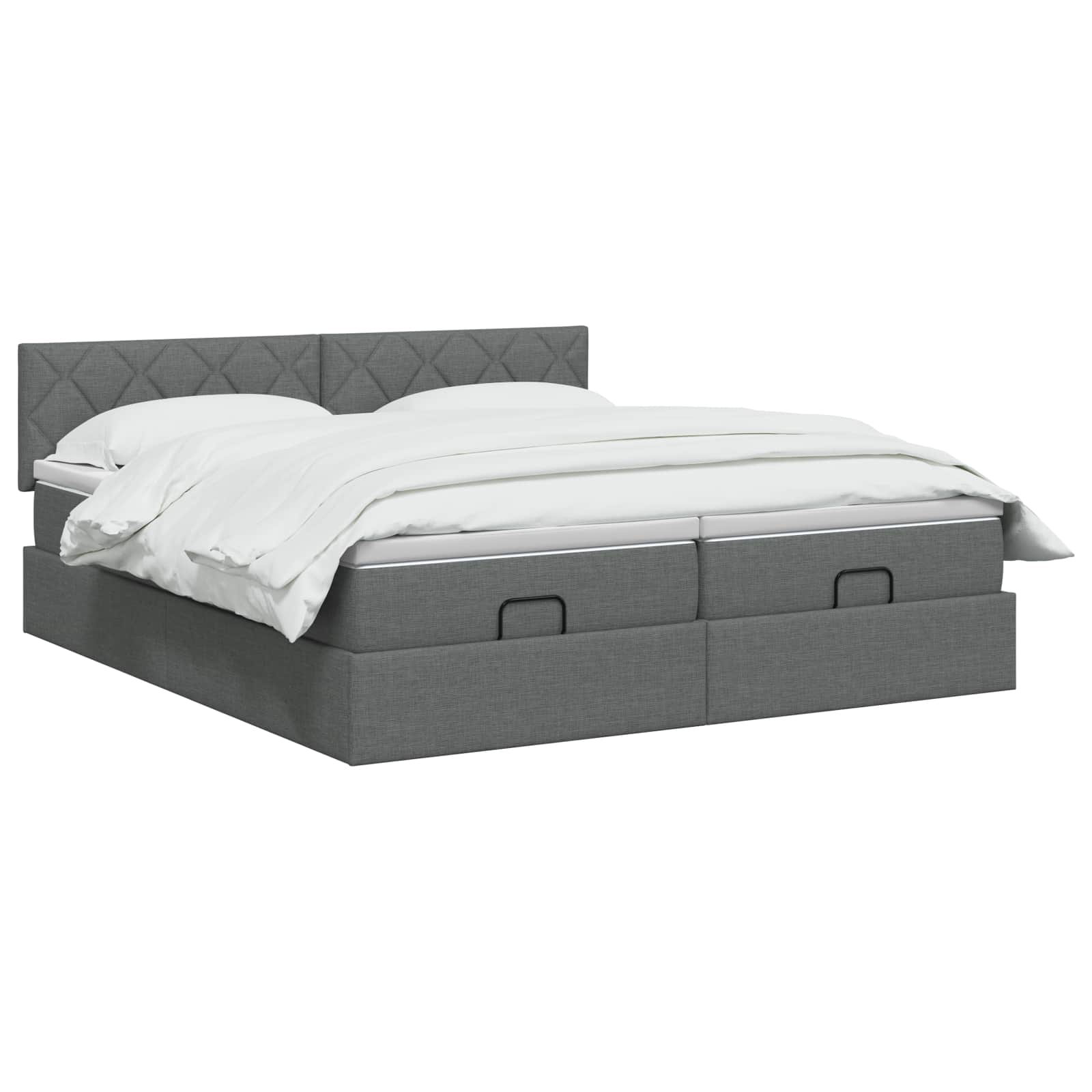 Letto Ottomano con Materasso e LED Grigio Scuro 160 x 200 cm | homemem39