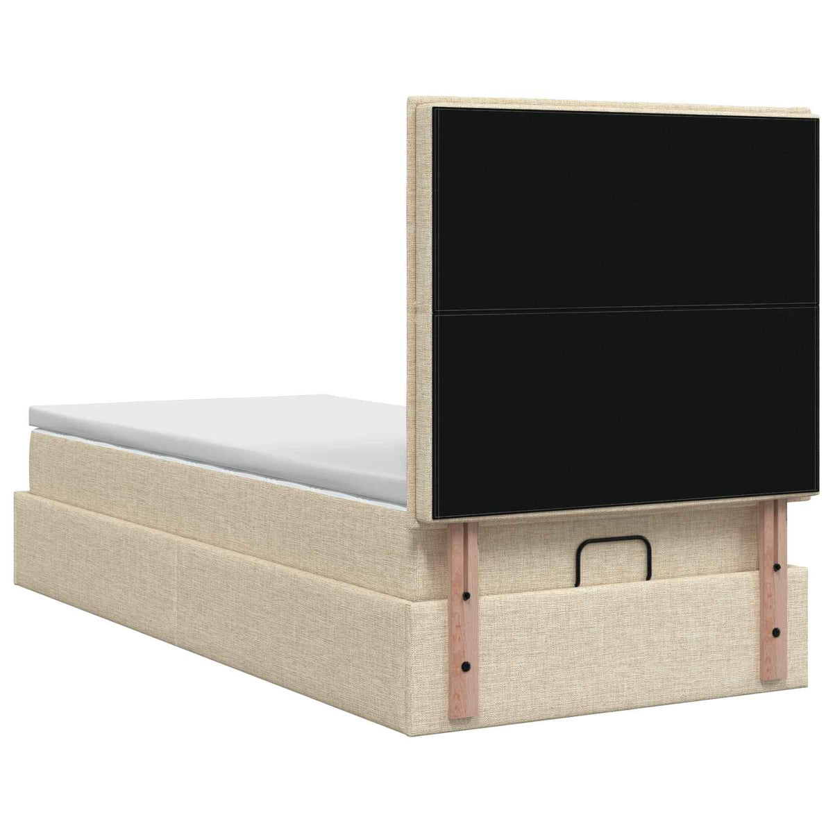Letto ottomano con materasso Crema 90 x 190 cm Tessuto | homemem39