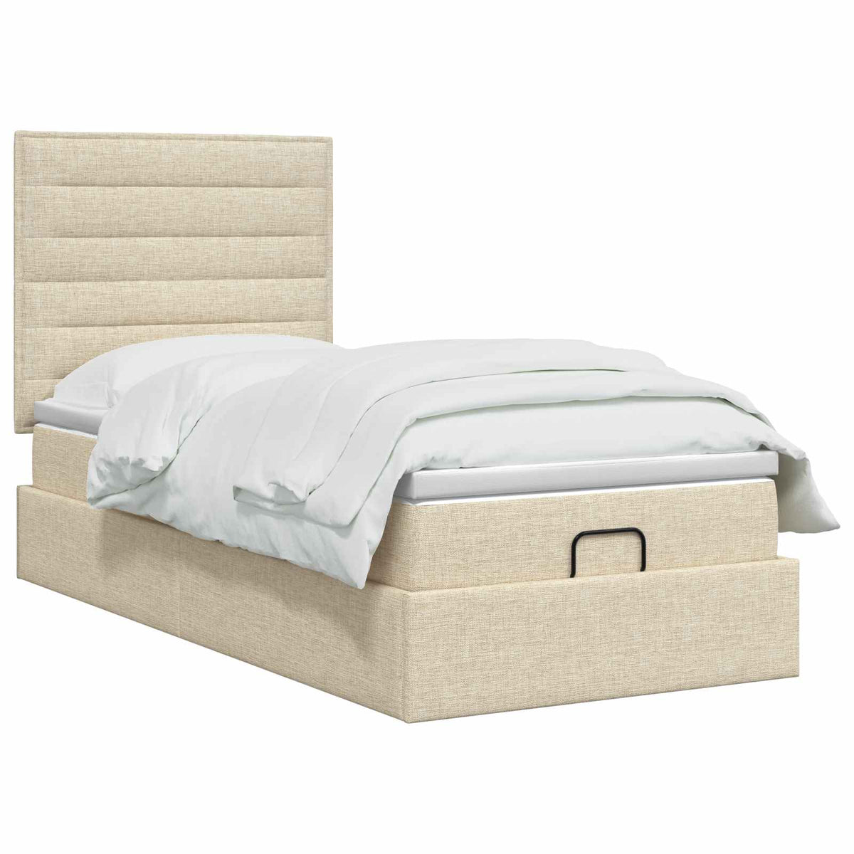 Letto ottomano con materasso Crema 90 x 190 cm Tessuto | homemem39