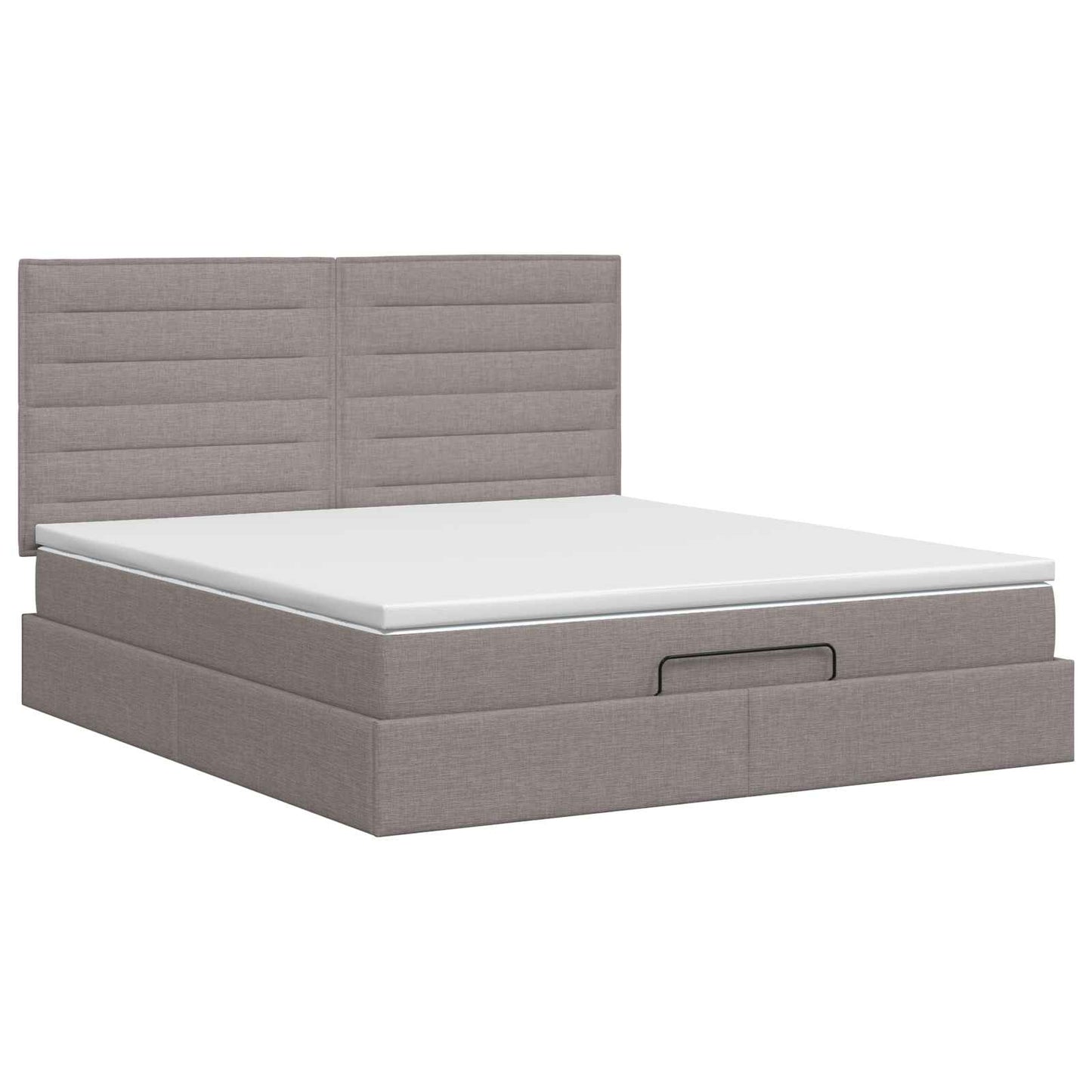 Letto ottomano con materasso Tortora 140 x 200 cm Tessuto | homemem39