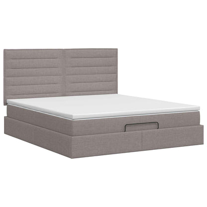 Letto ottomano con materasso Tortora 140 x 200 cm Tessuto | homemem39