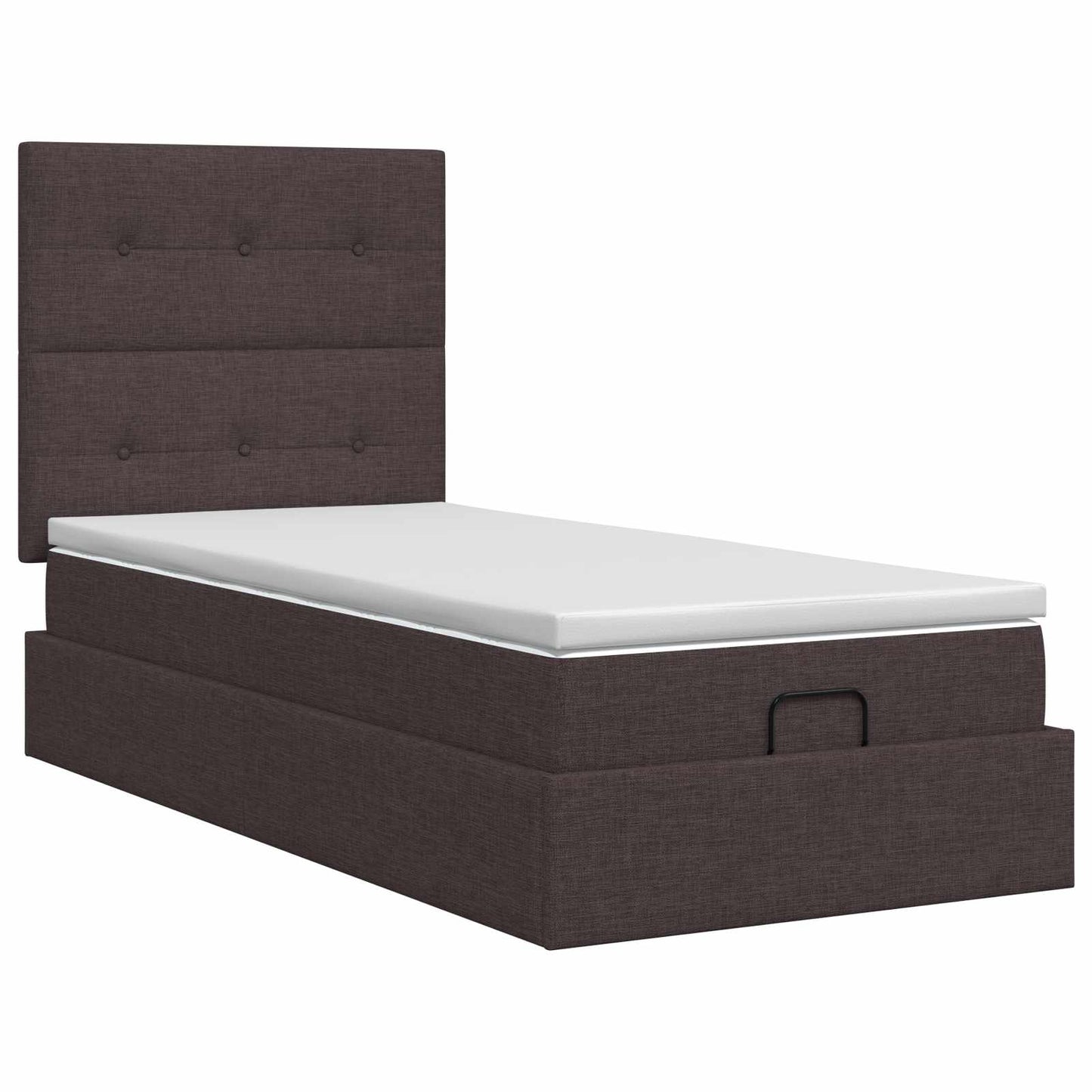 Letto ottomano con materasso Marrone Scuro 100 x 200 cm Tessuto | homemem39