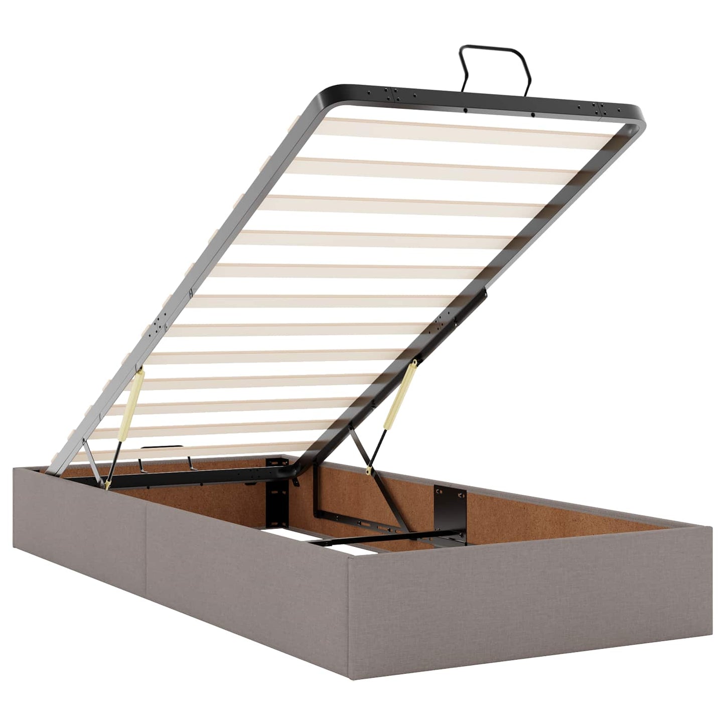 Letto ottomano con materasso Tortora 100 x 200 cm Tessuto | homemem39