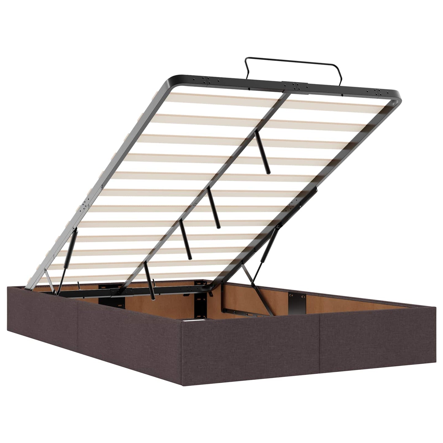 Letto ottomano con materasso Marrone Scuro 120 x 190 cm Tessuto