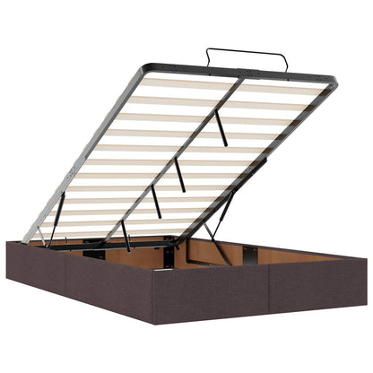Letto ottomano con materasso Marrone Scuro 120 x 190 cm Tessuto
