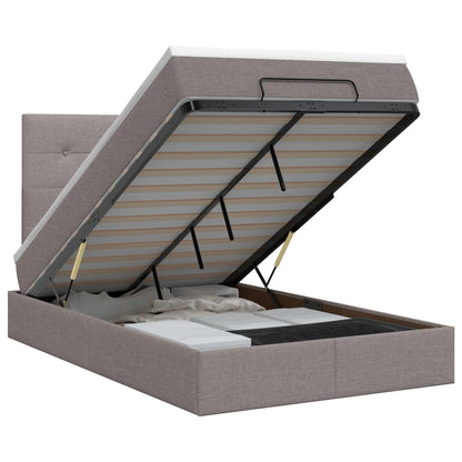 Letto ottomano con materasso Tortora 120 x 190 cm Tessuto | homemem39