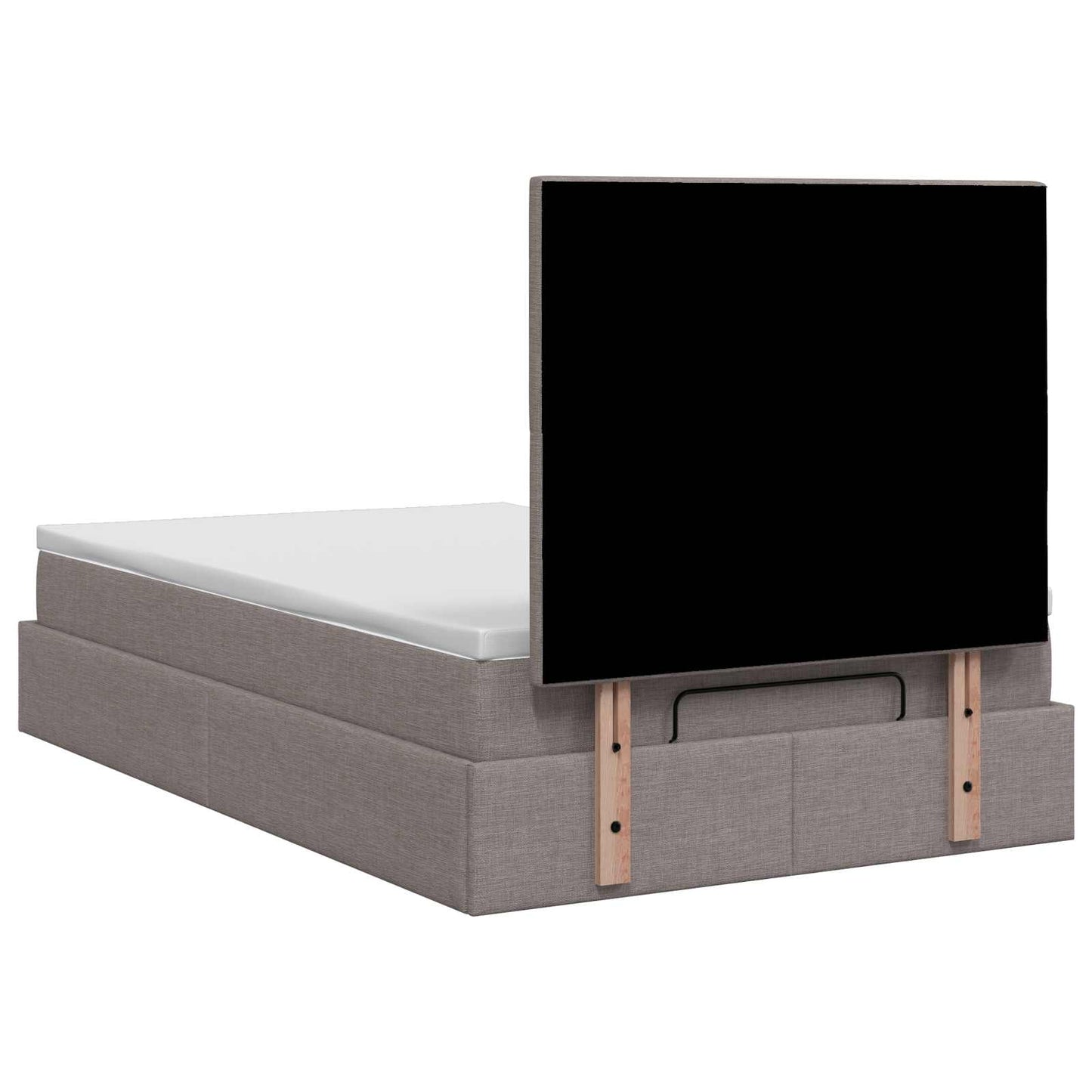Letto ottomano con materasso Tortora 120 x 190 cm Tessuto | homemem39