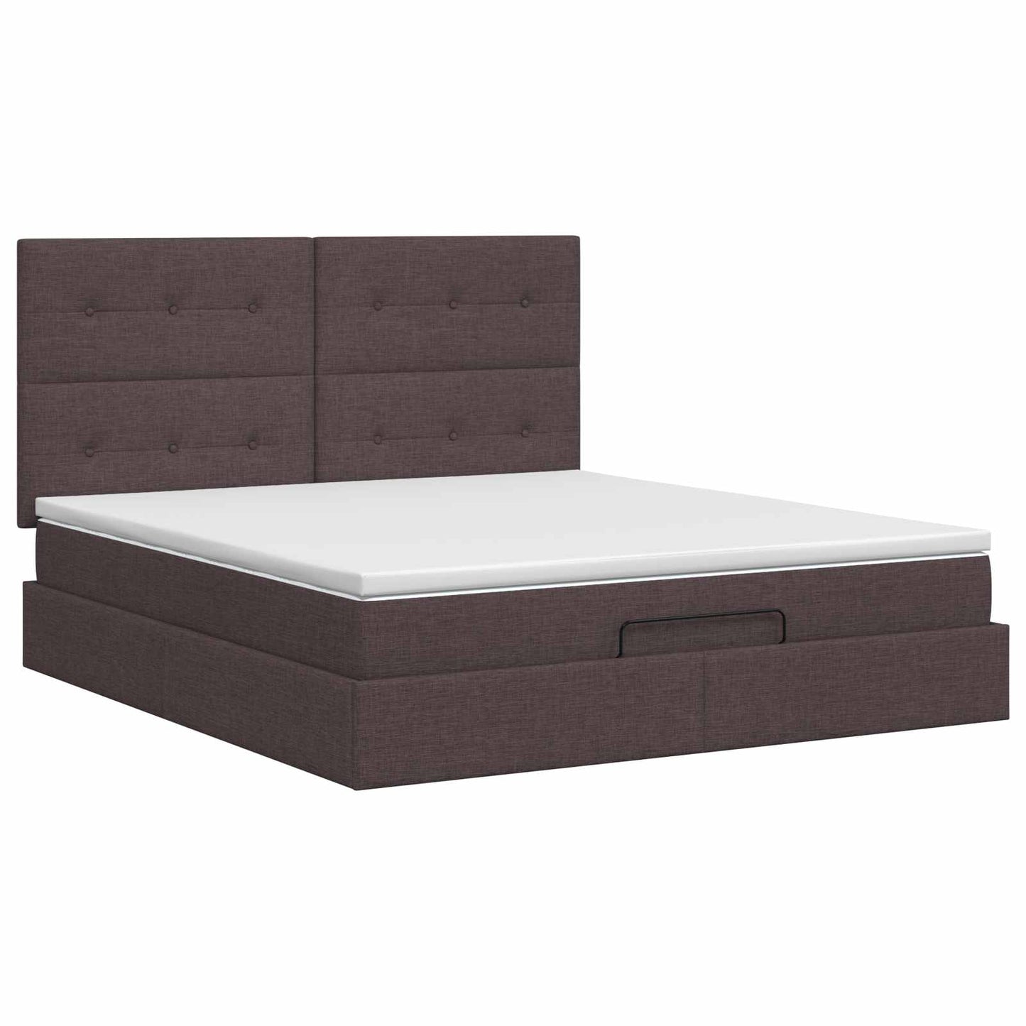 Letto ottomano con materasso Marrone Scuro 140 x 200 cm Tessuto | homemem39