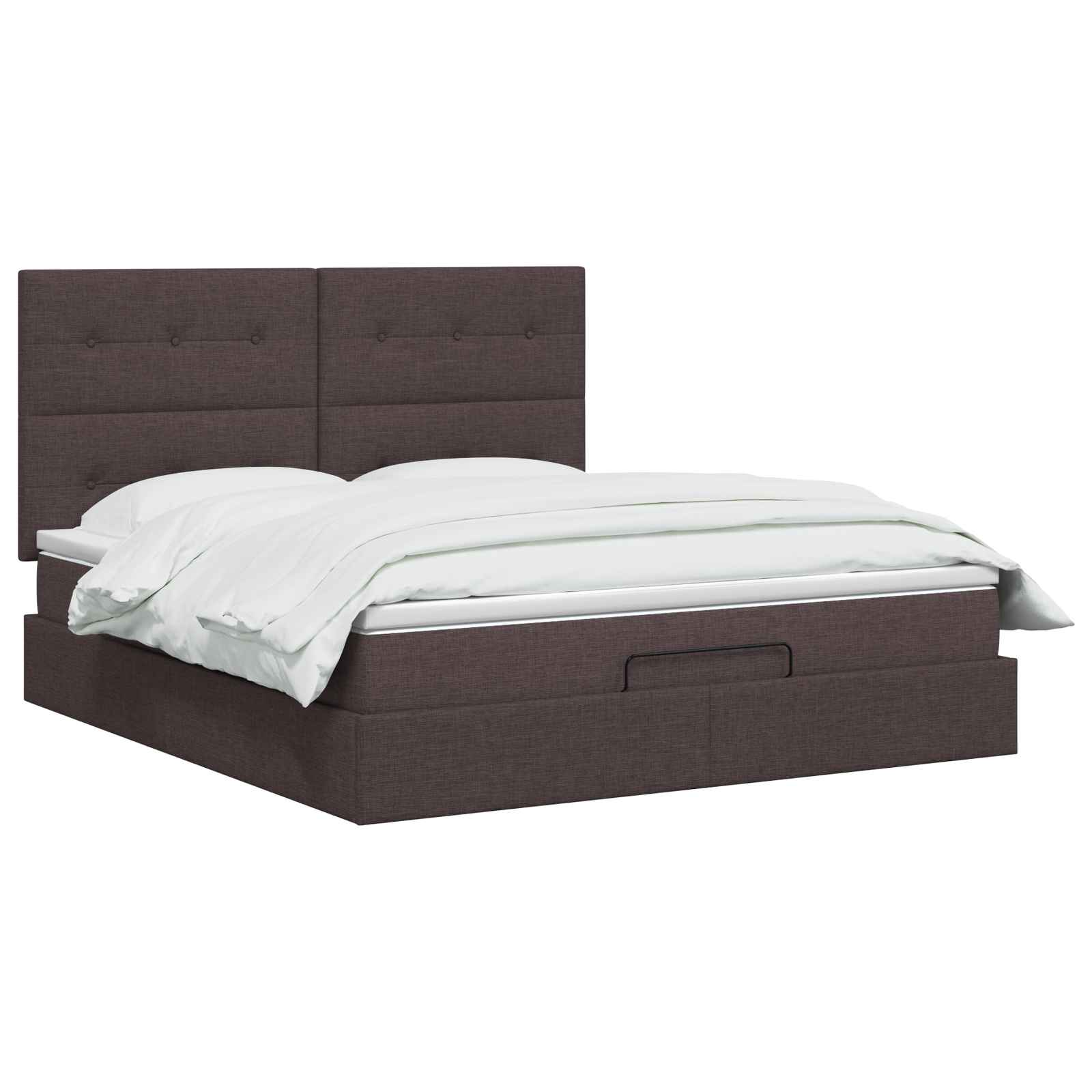 Letto ottomano con materasso Marrone Scuro 140 x 200 cm Tessuto | homemem39
