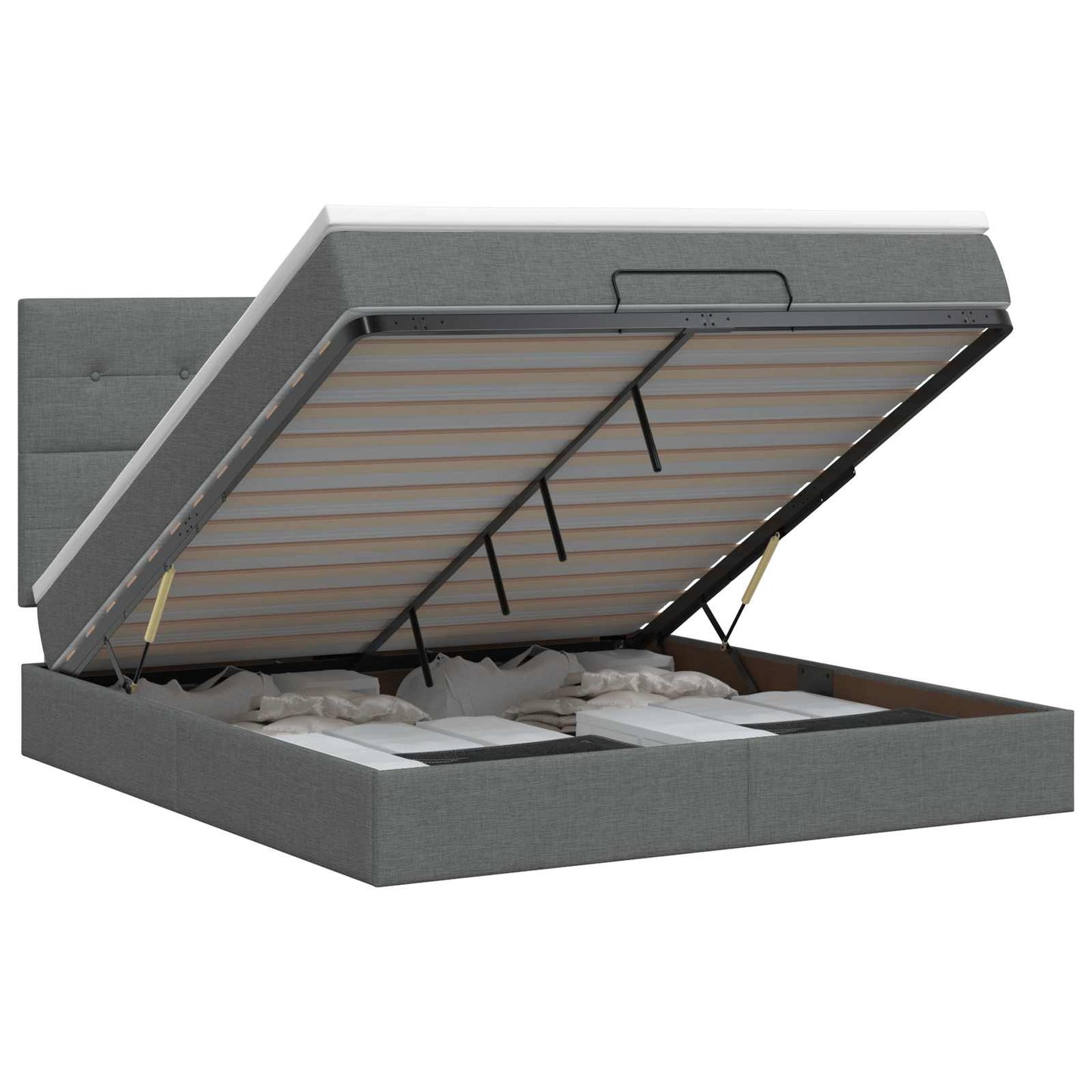 Letto ottomano con materasso Grigio Scuro 180 x 200 cm Tessuto | homemem39