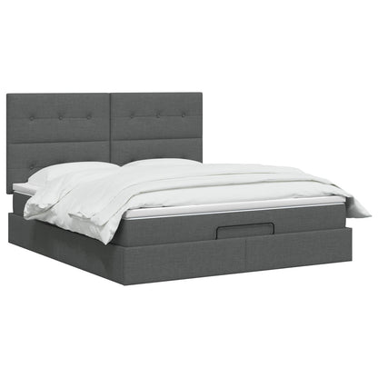 Letto ottomano con materasso Grigio Scuro 180 x 200 cm Tessuto | homemem39