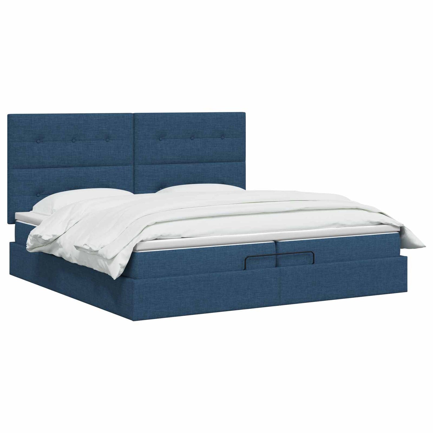 Letto ottomano con materasso Blu 200 x 200 cm Tessuto | homemem39
