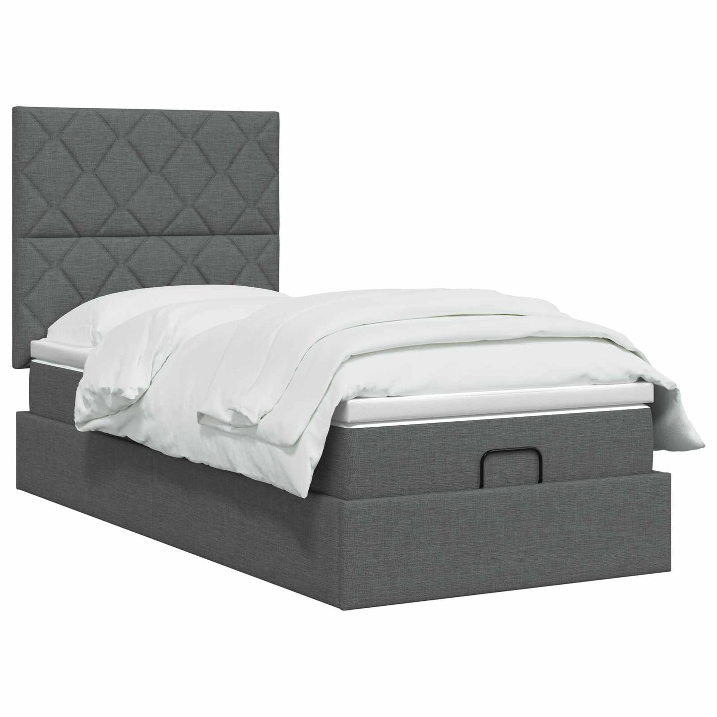 Letto ottomano con materasso Grigio Scuro 80 x 200 cm Tessuto | homemem39