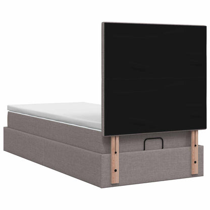 Letto ottomano con materasso Tortora 80 x 200 cm Tessuto | homemem39
