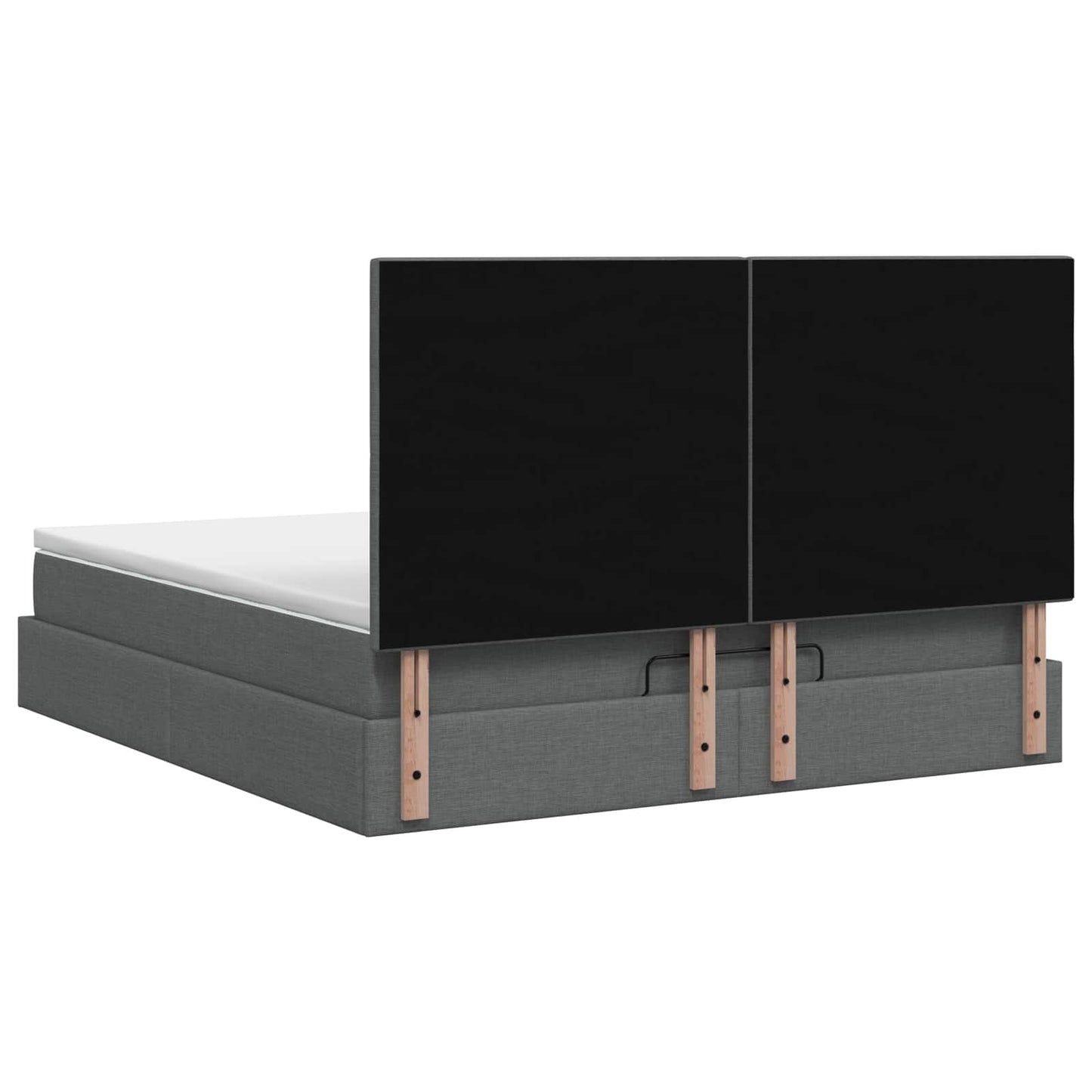Letto ottomano con materasso Grigio Scuro 140 x 190 cm Tessuto | homemem39