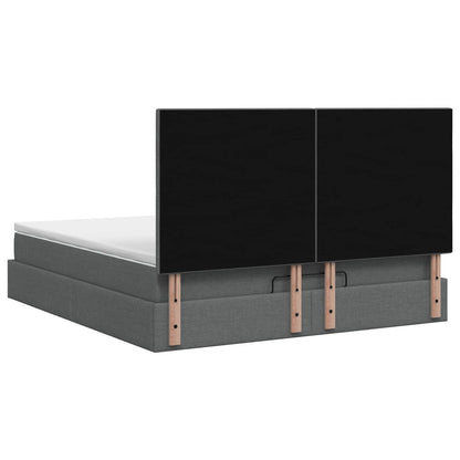 Letto ottomano con materasso Grigio Scuro 140 x 190 cm Tessuto | homemem39