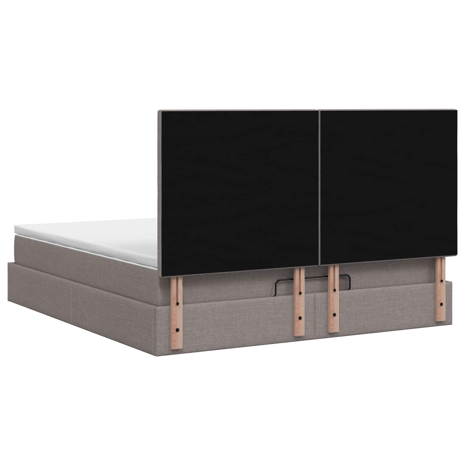 Letto ottomano con materasso Tortora 140 x 190 cm Tessuto | homemem39