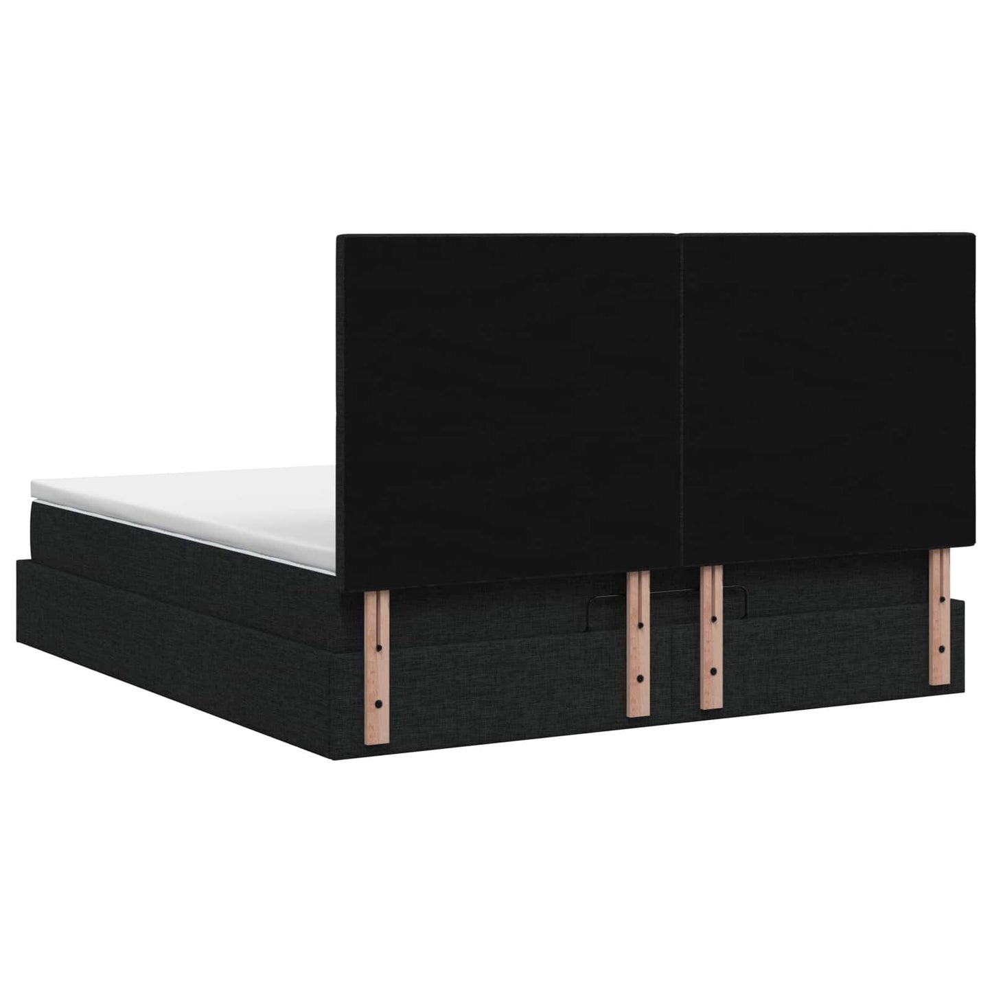 Letto ottomano con materasso Nero 140 x 200 cm Tessuto | homemem39