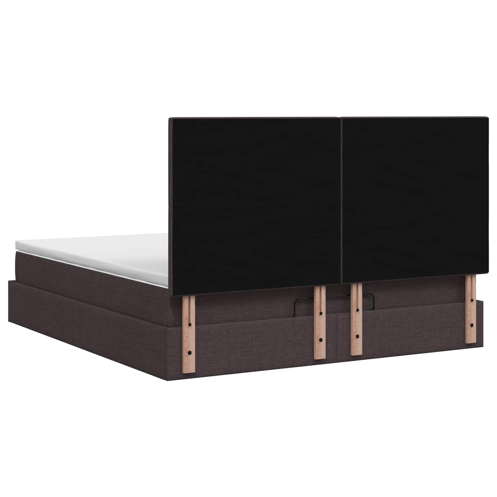 Letto ottomano con materasso Marrone Scuro 140 x 200 cm Tessuto | homemem39