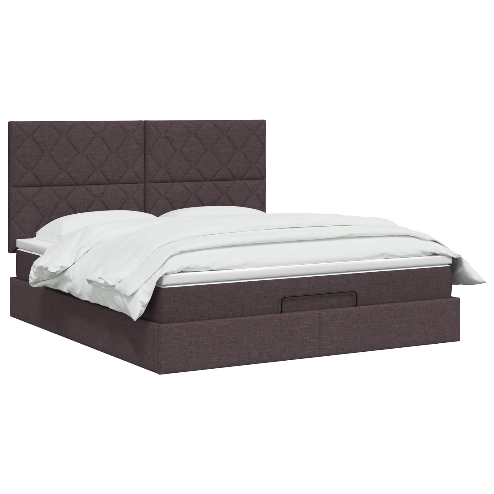 Letto ottomano con materasso Marrone Scuro 140 x 200 cm Tessuto | homemem39