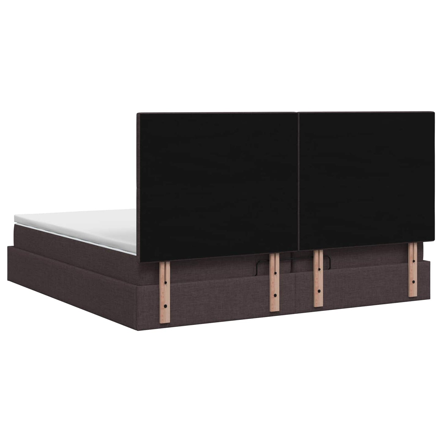 Letto ottomano con materasso Marrone Scuro 200 x 200 cm Tessuto | homemem39