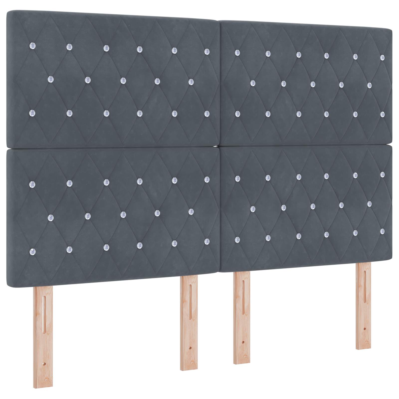 Letto ottomano con materasso Grigio Scuro 140 x 200 cm Velluto | homemem39