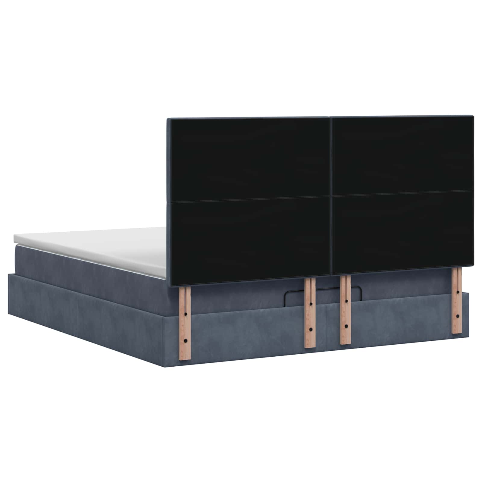 Letto ottomano con materasso Grigio Scuro 140 x 200 cm Velluto | homemem39