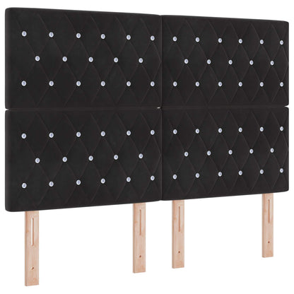 Letto ottomano con materasso Nero 140 x 200 cm Velluto | homemem39