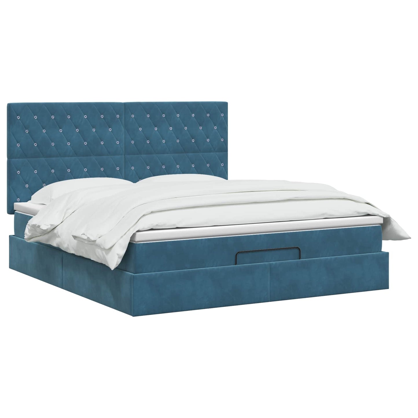 Letto ottomano con materasso Blu Scuro 140 x 200 cm Velluto | homemem39