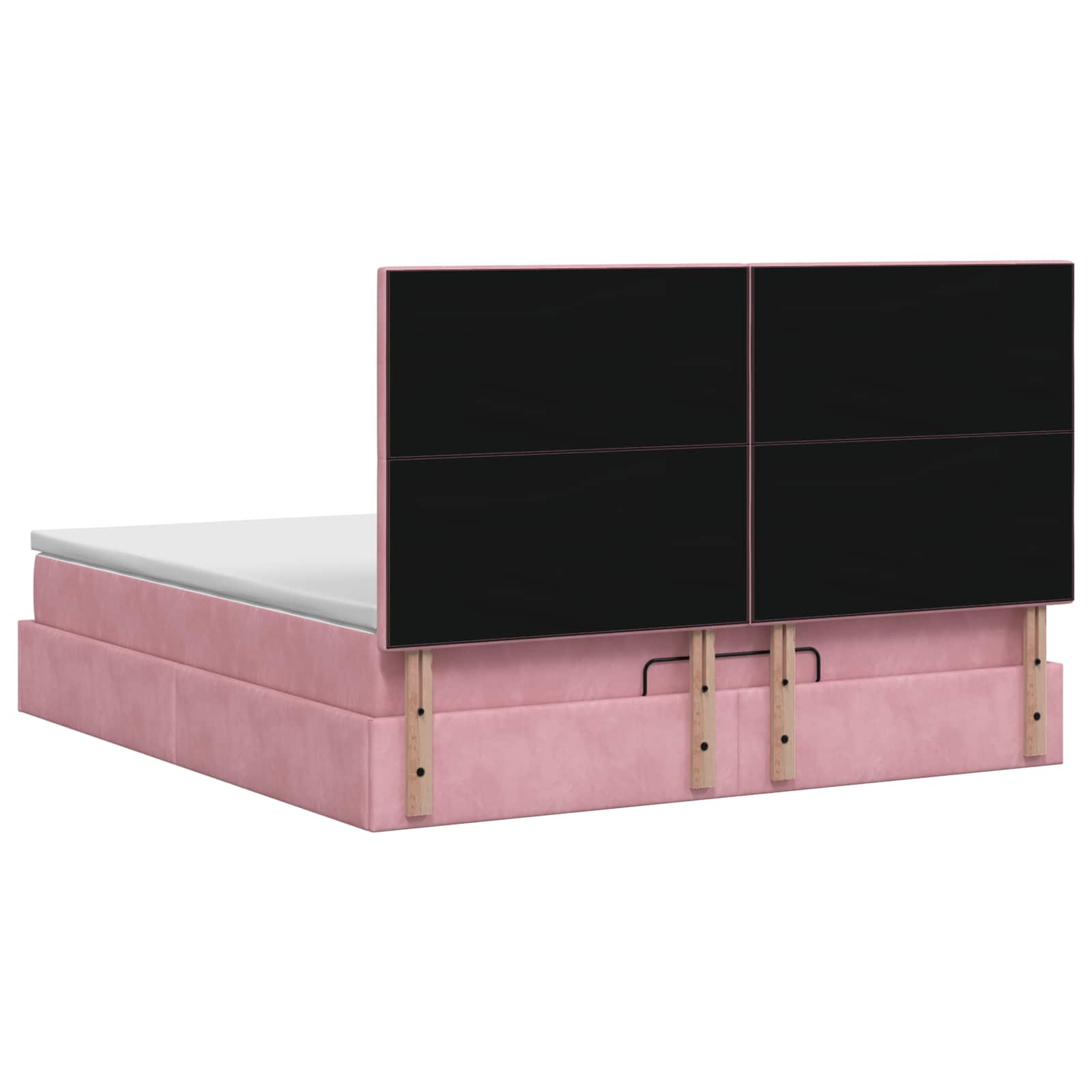 Letto ottomano con materasso Rosa 140 x 200 cm Velluto | homemem39