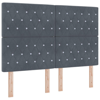 Letto ottomano con materasso Grigio Scuro 160 x 200 cm Velluto