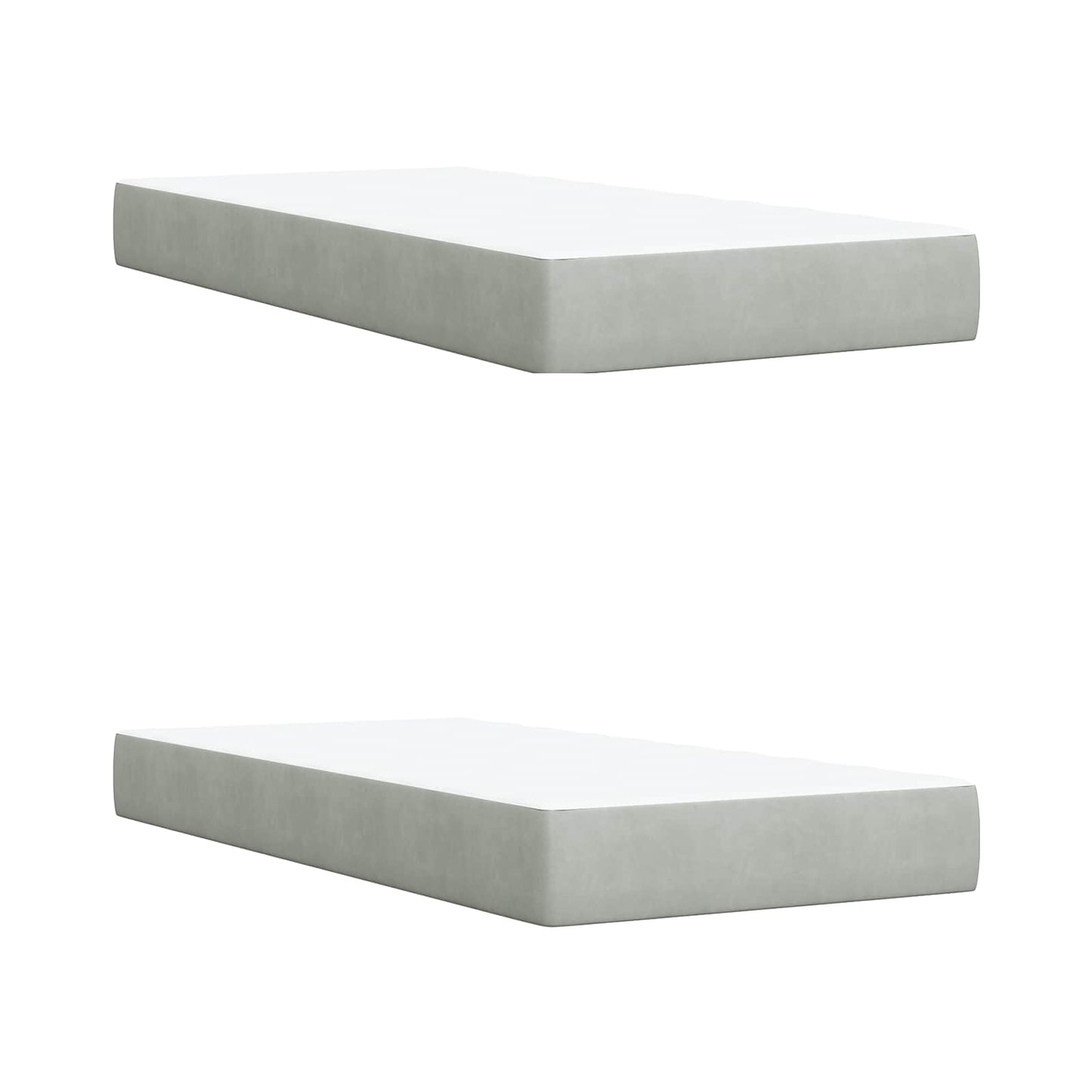 Letto ottomano con materasso Grigio Chiaro 200 x 200 cm Velluto