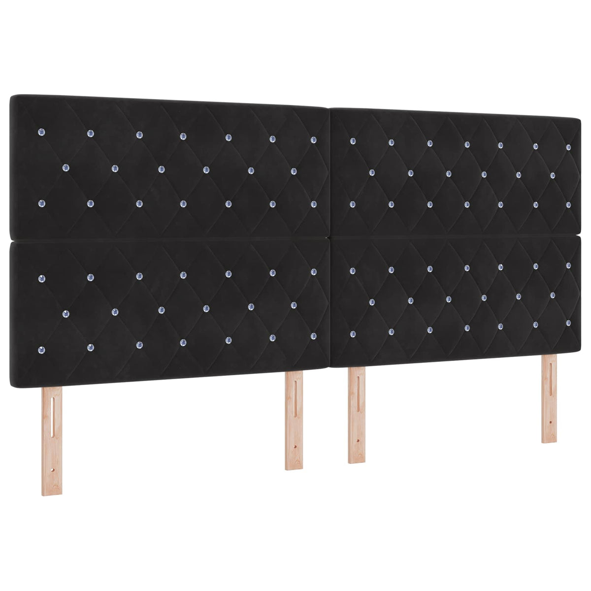 Letto ottomano con materasso Nero 200 x 200 cm Velluto | homemem39