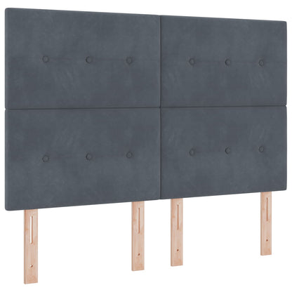 Letto ottomano con materasso Grigio Scuro 160 x 200 cm Velluto